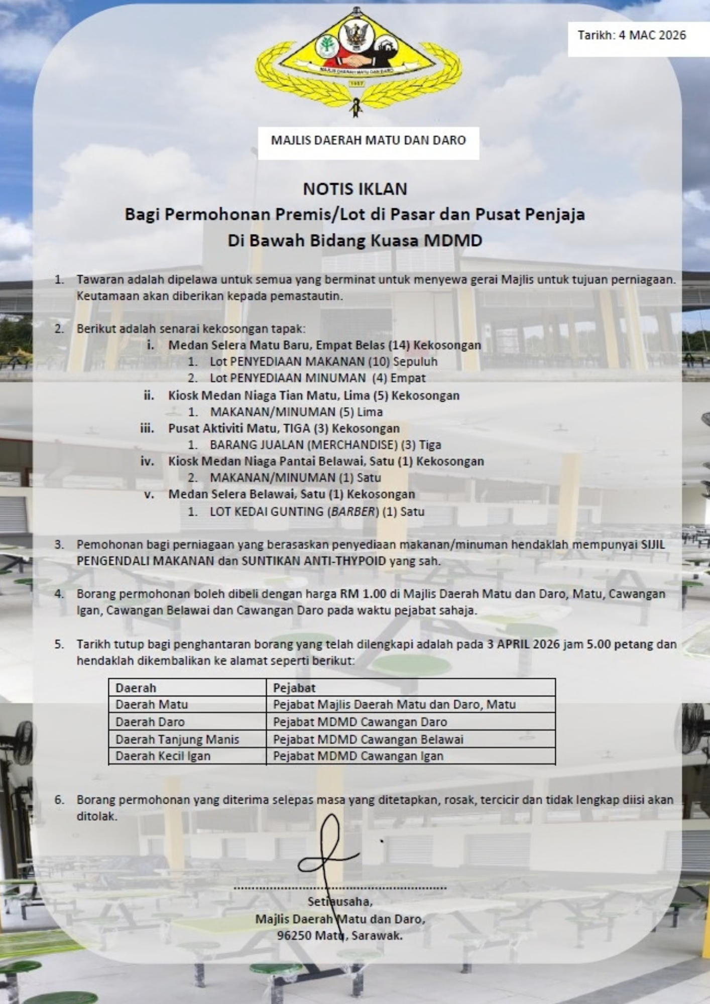 NOTIS PERMOHONAN PREMIS MDMD 2026